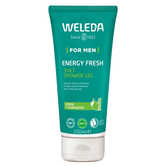 WELEDA Men's Refreshing Shower Gel for Face, Body & Hair 200ml