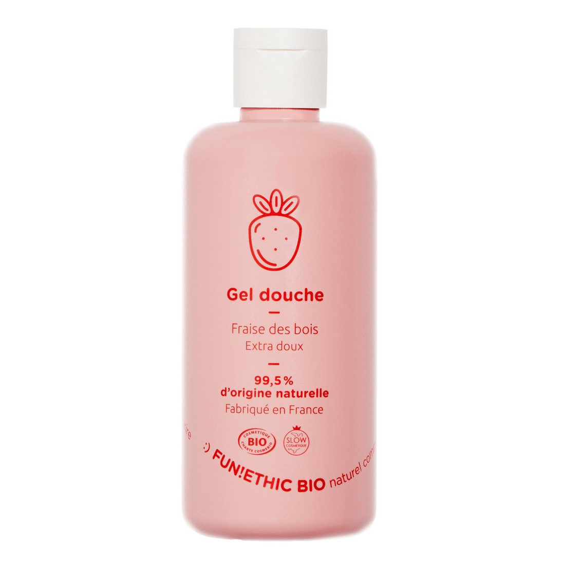 Cosmos Organic Certified Extra Gentle Shower Gel - Fruity Wild Strawberry 250ml - bioskina