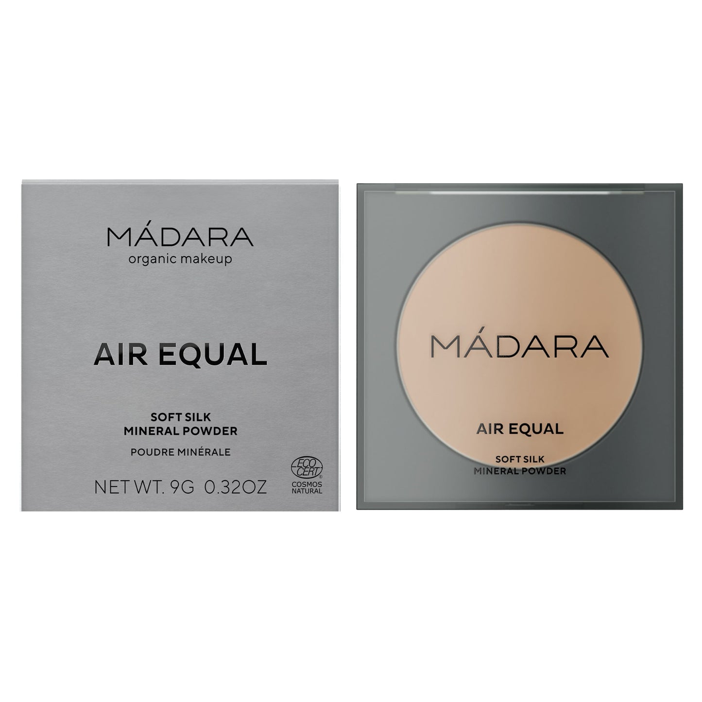 MÁDARA Air Equal Soft Silk Mineral Powder, 2 Fair, 9g - bioskina
