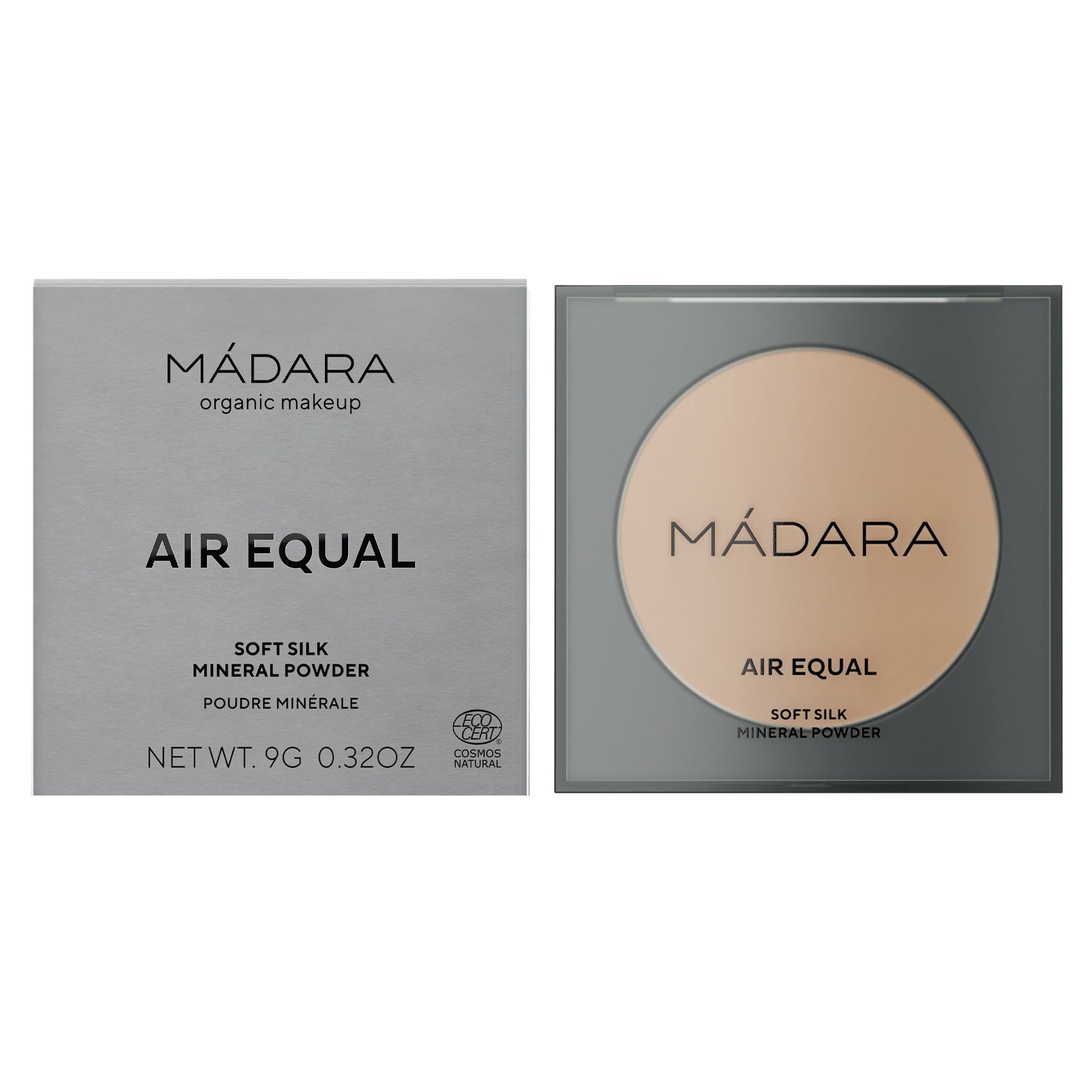 MÁDARA Air Equal Soft Silk Mineral Powder, 2 Fair, 9g - bioskina