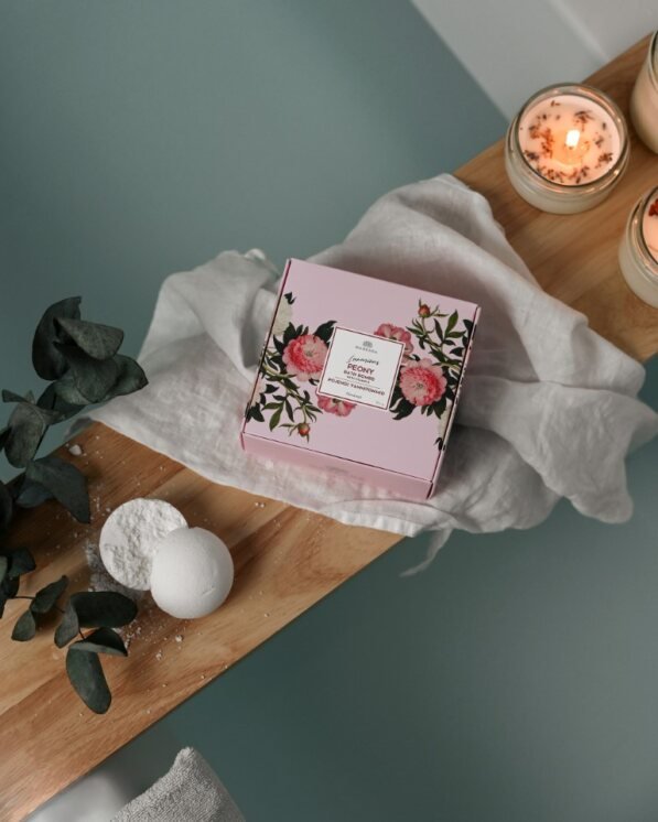 Magrada Luxurious Peony Bath Bombs With Vitamin E, 4 pieces - bioskina