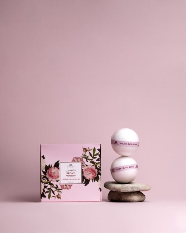 Magrada Luxurious Peony Bath Bombs With Vitamin E, 4 pieces - bioskina