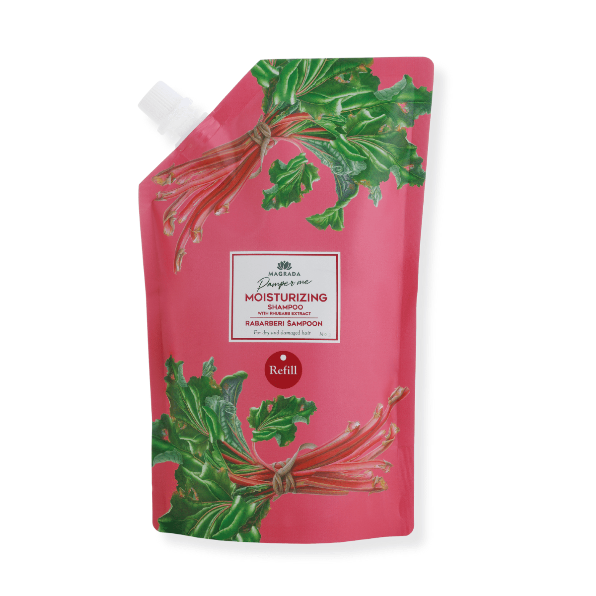 Magrada Moisturizing Shampoo With Rhubarb Extract Refill 500ml - bioskina
