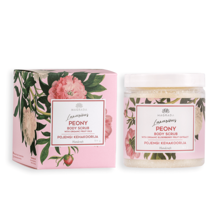 Magrada Peony Body Scrub With Organic Fruit Oils 250ml - bioskina