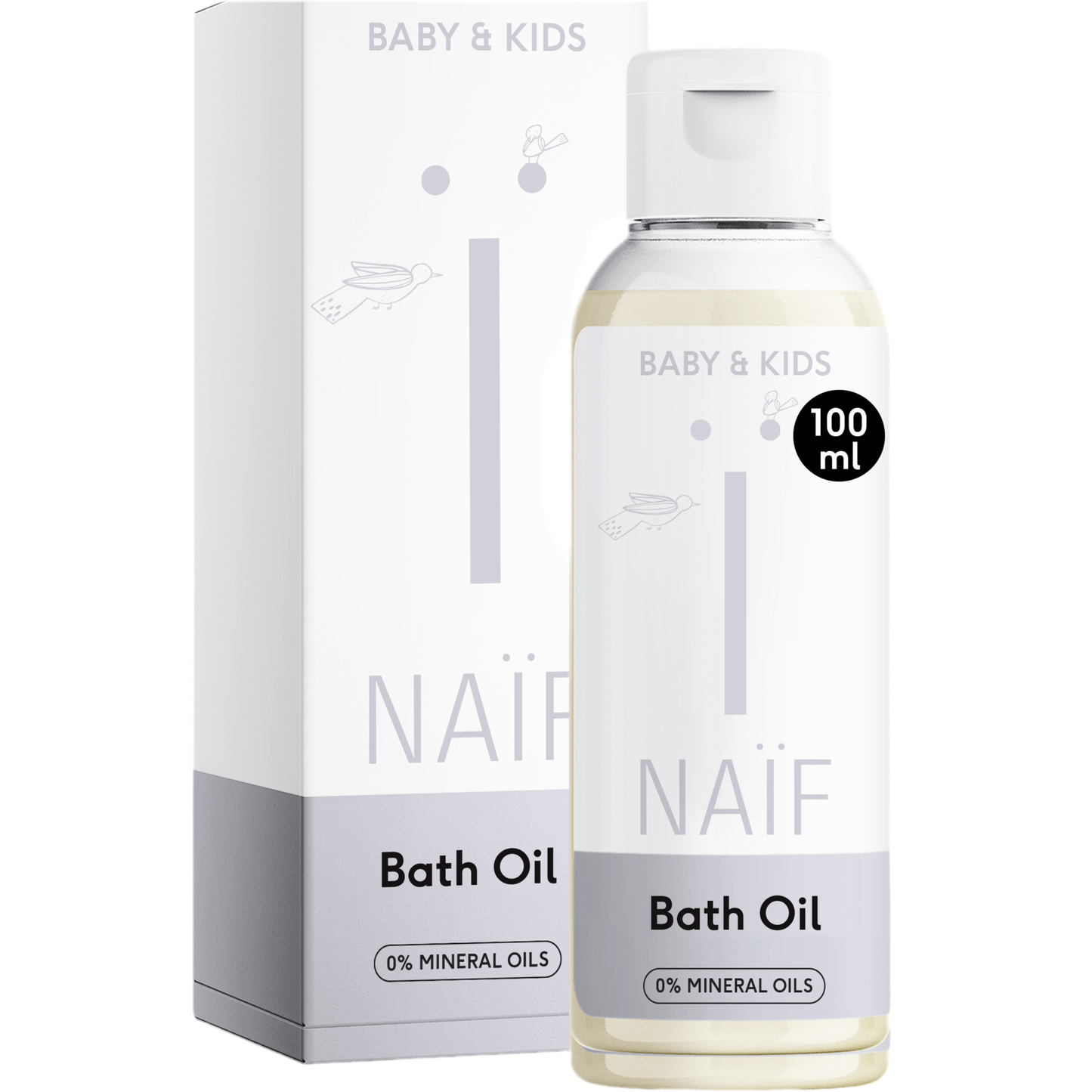 NAIF Milky Bath Oil for Baby & Kids 100ml - bioskina