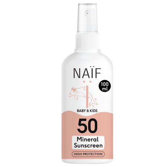 NAIF Mineral Sunscreen Spray SPF50 for Baby & Kids 100ml - bioskina