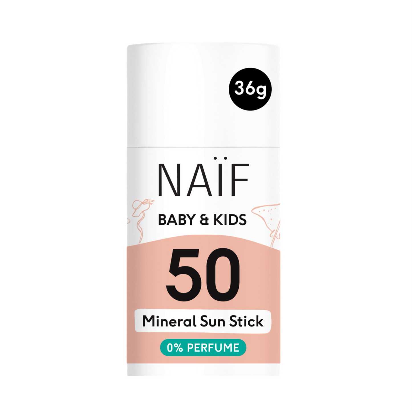 NAIF Mineral Sunscreen Stick 0% Perfume for Baby & Kids SPF50 36g - bioskina