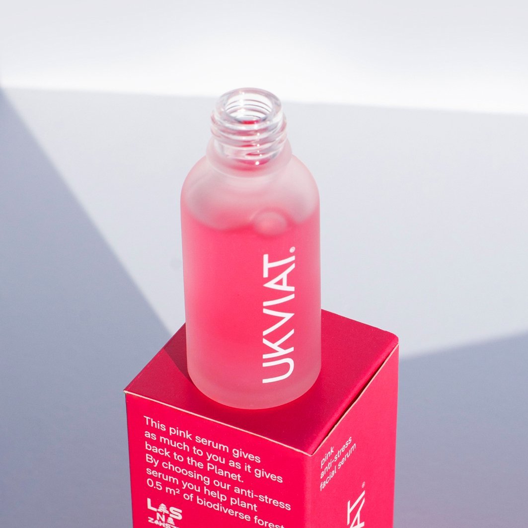 UKVIAT pink anti - stress facial serum 30ml - bioskina