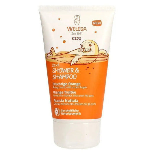 WELEDA Kids 2in1 Shampoo & Body Wash Fruity Orange 150ml - bioskina