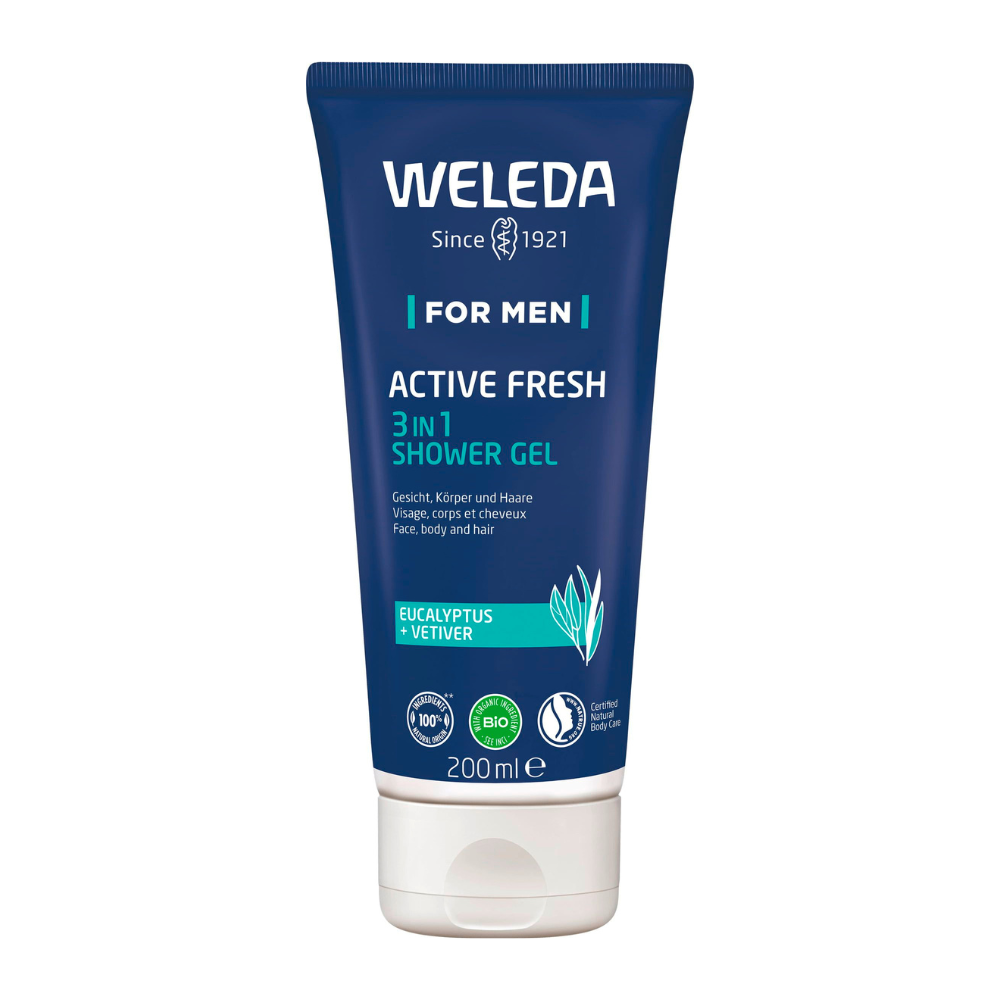 WELEDA Men's Energizing Shower Gel for Face, Body & Hair 200ml